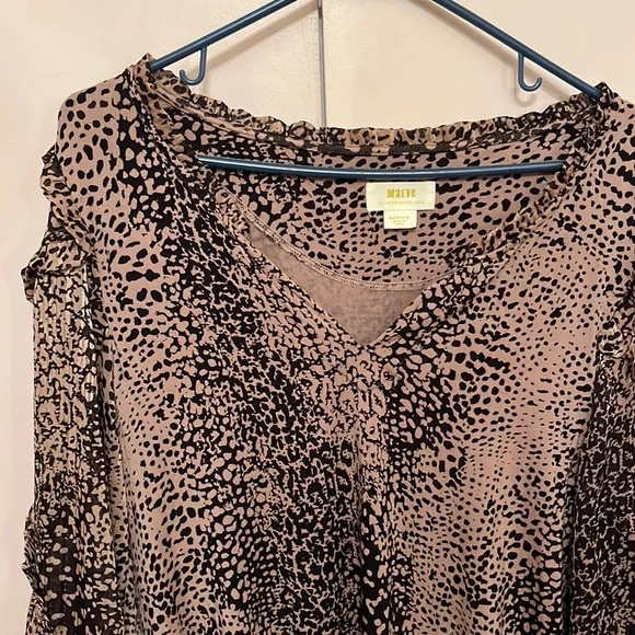 Maeve anthro black and tan animal print blouse - Picture 5 of 5